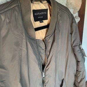 UNISEX - All Saints - Olive Green - Down Bomber Jacket - Size M